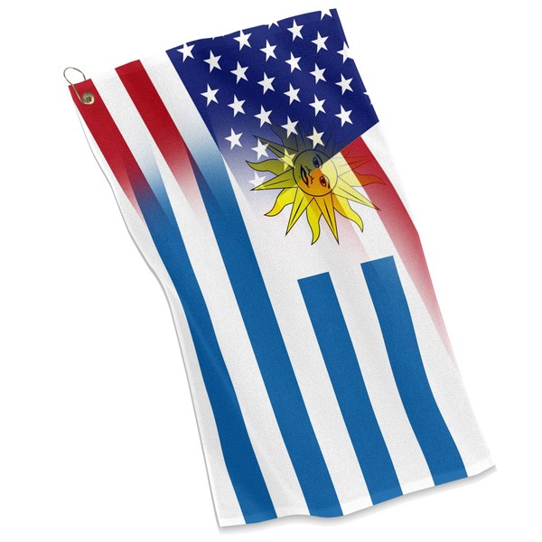 ExpressItBest Golf/Sports Towel - Flag of Uruguay & USA - Uruguayan