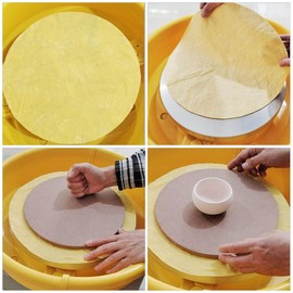Housoutil Clay Throw Cloth Potter's Wheel Bats Cloth 31 cm Round Smoothing Pot Edge Absorbent Base Made of Clay for Making Pottery Ceramics