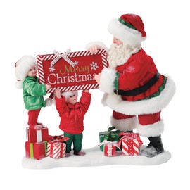 Department 56 Possible Dreams Christmas Traditions Santa Clearly a Sign Figurine, 10.5 Inch, Multicolor