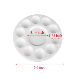 Sowaka 3 Pcs Painting Trays 10 Wells Durable Palette Round Plastic White Painting Palettes for School Classroom Kids Painter DIY Crafting Project Art Supplies Makeup Women Artist (Round)