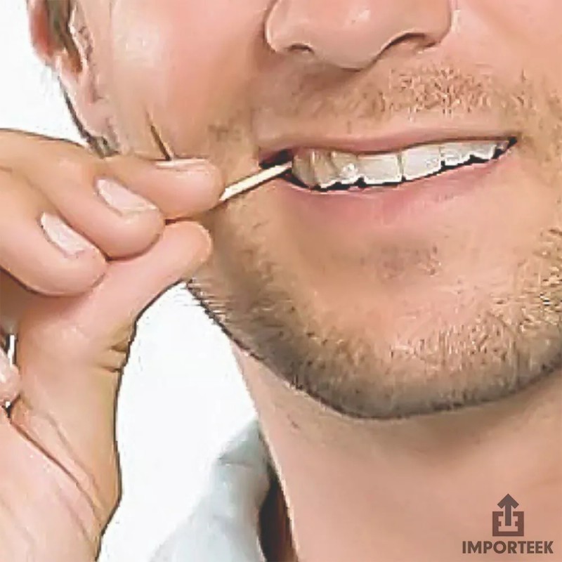 Importeek 6pq Bote Palillos Dientes Coctelero Fruta Madera 600pcs
