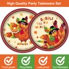 USUKUSI 60 Pcs Thanksgiving Paper Plates, One-Time Turkey Platter for
