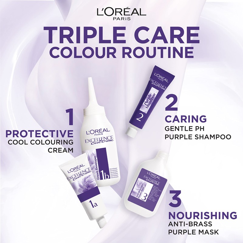 L'Oréal Paris Excellence Cool Crème Permanent Hair Dye, Radiant At-Home