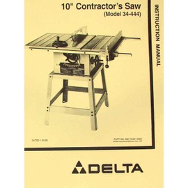 DELTA 10" Contractor's Table Saw 34-444 Instructions & Parts Manual