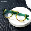 Zeelool Classic Half-frame Round Glasses with Non-prescription Clear Lens for