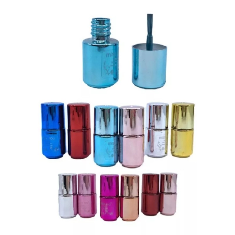 KFMX 3 Barniz Espejo + 100 Tips Uñas + Lámpara