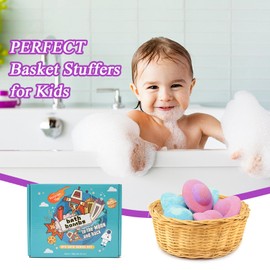 Bath Bombs Gift Set, 6 Pcs Organic Bath Bombs with Natural Bubble Bath Fizzy, Ideal Shower Bombs for Kids Girls Boys Women, Birthday Gifts for Her Him, Stocking Stuffers Gifts for Kids