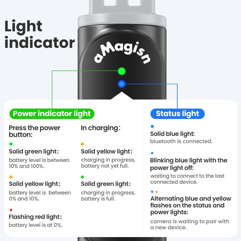 Aovee Remote Control Selfie Stick 100CM Stretchable Compatible with Insta360/Gopro