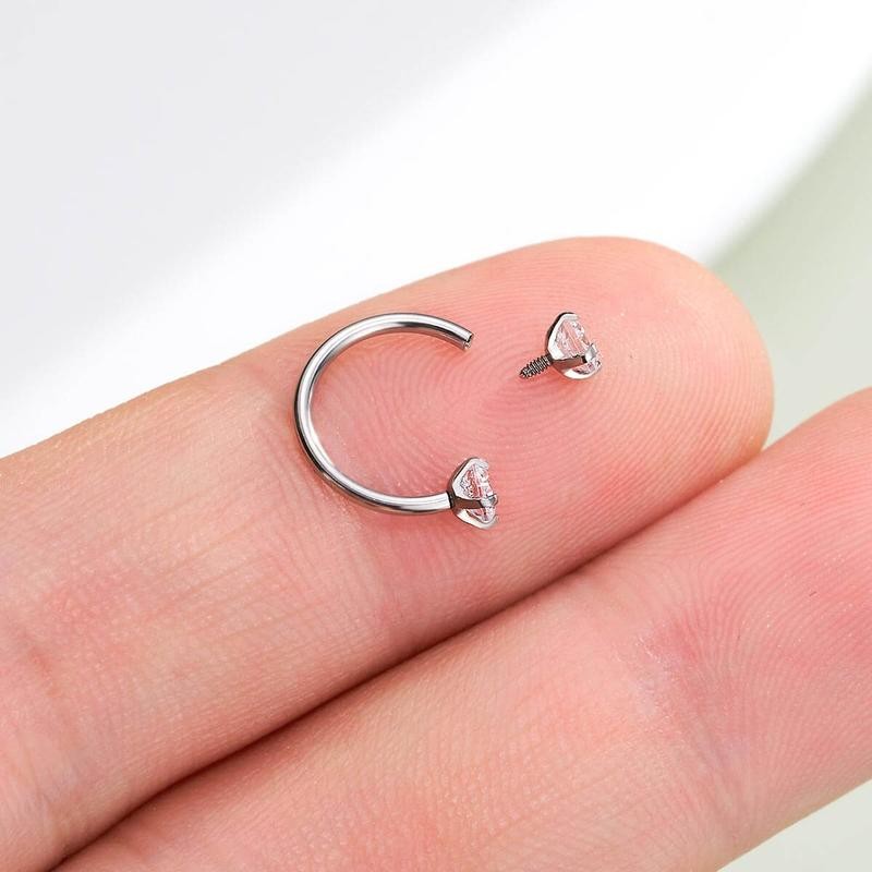 Oufer 18G/20G Horseshoe Internally Threaded & Threadless AAA+ Grade CZ
