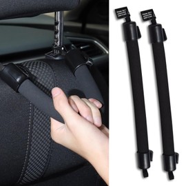 Nowkont 2 PCS Car Seat Headrest Armrest, Plastic Rear Seat Back Soft Handle Multi-Function Storage Hook, Auxiliary Safe Travel Modification Replacement Accessories, for Cars, SUVs, Trucks (Black)