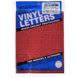 Permanent Adhesive Vinyl Letters & Numbers: 3" Gothic Red