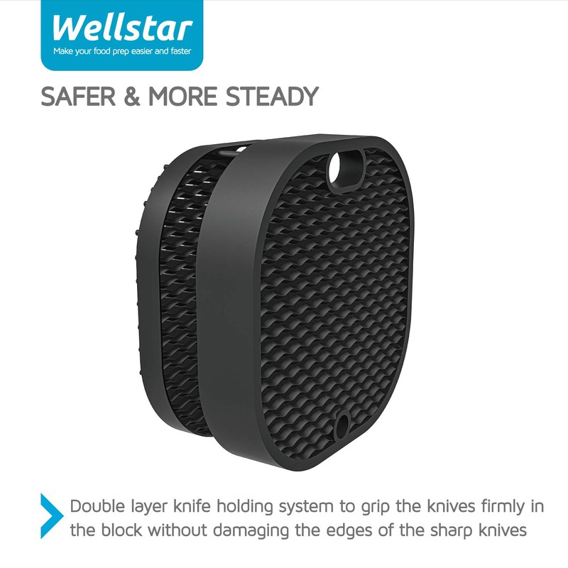Universal Knife Block for Kitchen, WELLSTAR Knife Holder without Knives,
