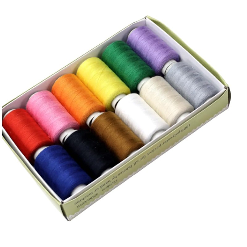 12 Pcs Bobbins Sewing Thread kit for Hand and Machine