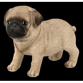 Figuren Shop GmbH Dog Figurine - Pug Puppy | Animal Figure, Decorative Figure, Decorative Item, Dog Puppy, Statue, Sculpture, Height 11.5 cm