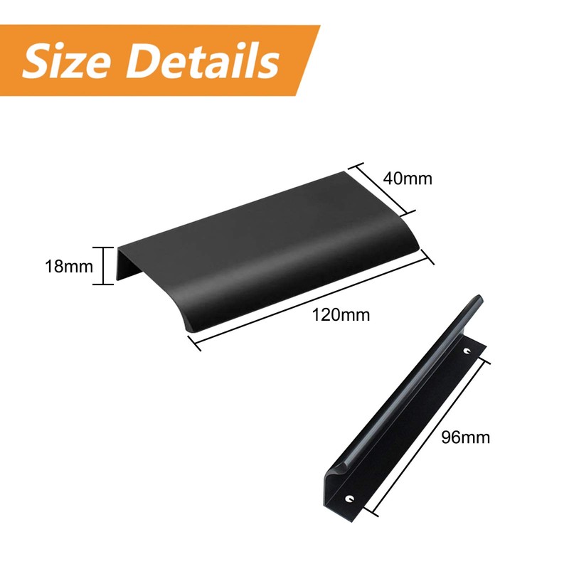 MOROBOR 8 Pack Modern Style Finger Edge Pull Furniture Drawer