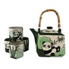 Porcelain Tea Set Teapot with Strainer Square Shape With Wooden