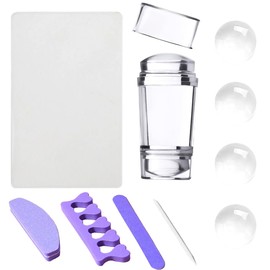 French Nail Stamper Set – Easy-to-Use French Tip Applicator with 4 Replaceable Silicone Stampers & Nail Tools – Precise Stamper for French Tip Nails & DIY Nail Art Designs