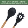 Silicone Pasta Fork and Silicone Cooking Spoon Set, Large Non