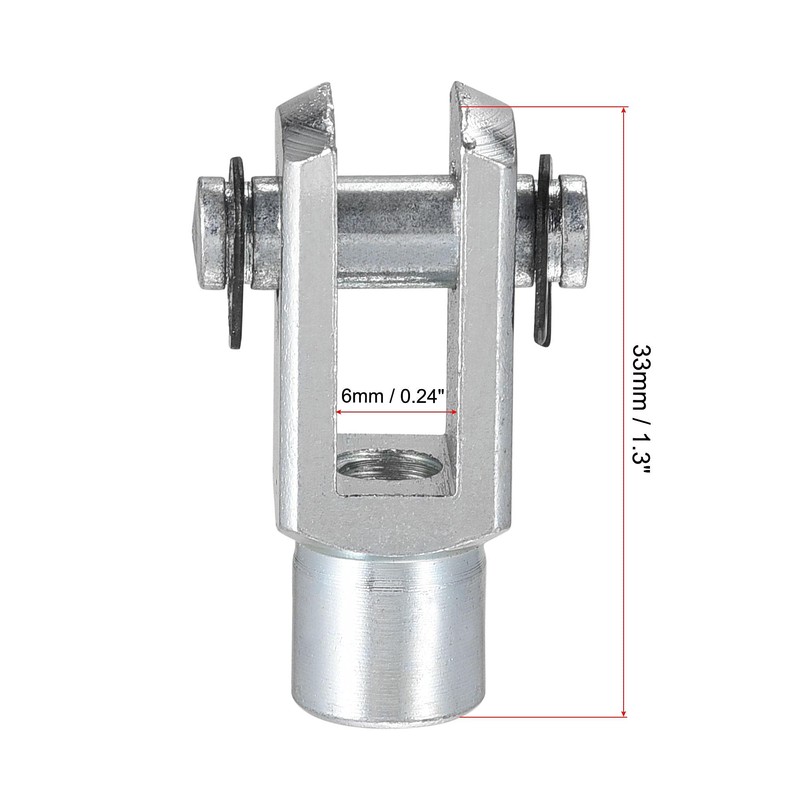 sourcing map Air Cylinder Rod Clevis End 33mm Length M6x1