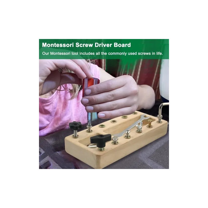 Juego De Tablero Montessori Con Destornillador Para Niños