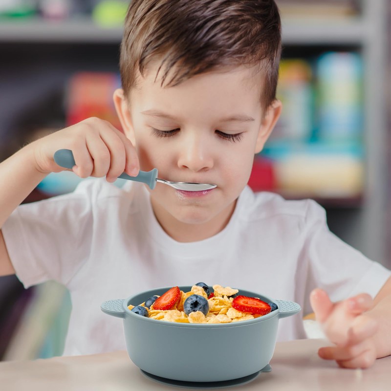 Eascrozn Toddler Utensils, 6 Pack kids Silverware Set with Silicone