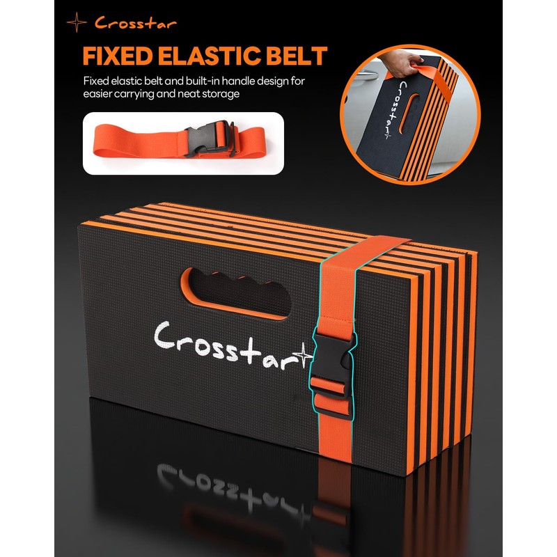 Crosstar 0.9" Thick Foldable Kneeling Pad with Handle & Storage