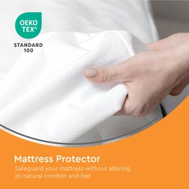 Sleep Mantra Waterproof Mattress Protector - Terry - Breathable, Noiseless & Hypoallergenic Bed Cover - Deep Pocket Fitted Sheet Style (King)