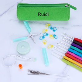 Ruidi 9 Types of Extended Ergonomic Crochet Hooks 2mm-6mm