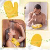 2 Pcs Honeycomb Exfoliating Glove Set, Face Body Shower Mitt,Beige