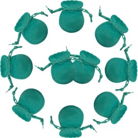wanerxin 10pcs Mini Small Velvet Drawstring Pouches Gift Bags for Jewelry,Ring,Earrings,Earphone,Wedding Favors, Party Favors,2.7" X 3.5" (teal)