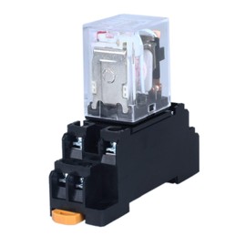 Electromagnetic Relay 220 V AC 5 A Coil Power Relay 8 Pins 2NO 2NC HH52PL MY2 Changer with Indicator Light with Socket for DIN Rail Suitable for DIN Rail Relay DIN Rail Socket