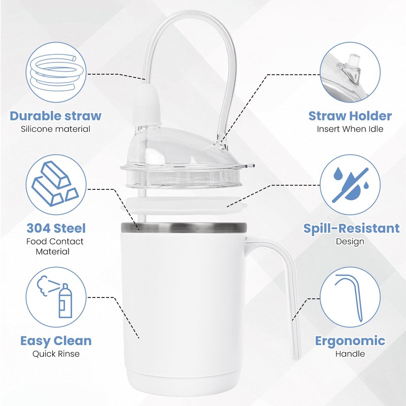 Adult Sippy Cup for Elderly, 15 oz Cup with Handle,