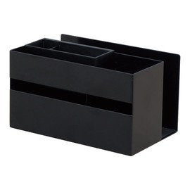 COLLEND Remote Control & Tablet Holder with Pocket, Black, 7.1 x 4.3 x 4.0 inches (18 x 11 x 10.2 cm)