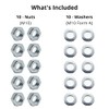 M10 Nuts & Washers Set. 10 – M10 Steel Nuts