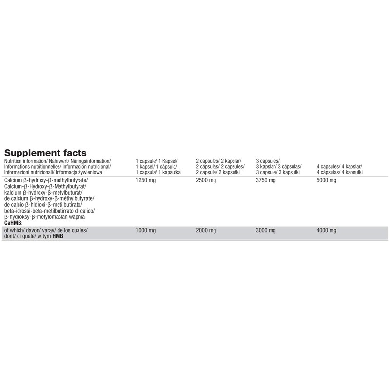 Olimp HMB Mega Anticatabolic Supplement, 1250 Mg, 300 Capsules
