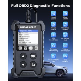 MUCAR CDL20 Universal OBD2 Scanner, Check Engine Car Code Reader with Full OBD2 Functions, Vehicle Info/MIL/EVAP/Freeze Frame/DTC Library, Diagnostic Scan Tool for All OBD II & EOBD Cars After 1996