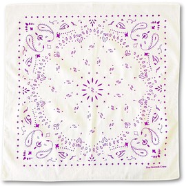 The Peacock Crew Off White Bandana With Lilac Paisley in Premium Soft Cotton Gift Kraft Pack Coconut Milk