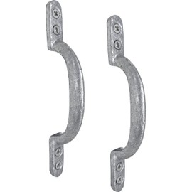 IRONTITE® 2 Pack Door Pull Handle, D Handles Galvanised, Hotbed Handle, Gate Handle for Wooden Gates and Barn Door Handle. Cast Iron Pull Handle for Sheds, Gates, and Doors (Galvanised)