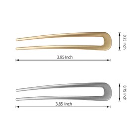 U-Shaped Hair Pin, 4 - Piece Set of Vintage U - Shaped French Hair Pins, Also Known as Hair Sticks, Ideal for Creating Chignon Hairstyles for Women and Girls, Available in Multiple Styles, Made of Metal