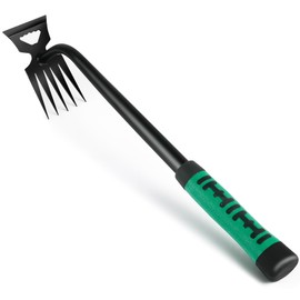 OFFCUP Weed Puller, Portable Garden Weeder Uprooting Weeding Tool, 5 Teeth Dual Heads Weed Pulling Tool Hand Weeder, Patio Weeding Weeds Puller Remover for Vegetable Backyard Farm Planting