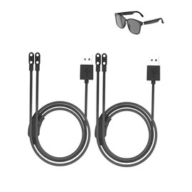 WUNIAK Charging Cable for Hy C8 PRO Multifunctional AI Bluetooth Smart Glasses, Magnetic USB Flexible One to Two Double-Ended Charging Cable Accessories,(2 Pack)