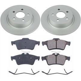 Power Stop CRK8176,Z17 Rear Coated Rotor Kit-Coated Brake Rotors, Ceramic Brake Pads For Ford Transit Connect 2018-2023 [Model Specific]