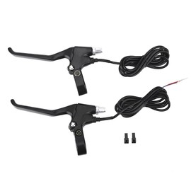 Brake Lever Set, 1 Pair Durable Stable 2 Wires Left and Right E-Bike Bicycle Electric Brake Lever Replacement Parts for Many Kinds of Cycling Bikes with 22.5Mm Handlebar