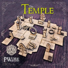 PWORK WARGAMES The Temple - 3D Tactical Maps RPG Fantasy Dungeon Tiles - 3D Tactical Maps, Modular MDF 3mm