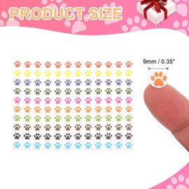 MECCANIXITY Multicolor Paw Print Stickers 1800Pcs 0.35inch Self-Adhesive Colorful Dog Paw Bear Labels Fit Laptop Reward Walls Sticker