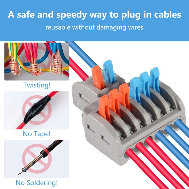 DIANN Lever Wire Connectors Kit 65pcs Compact Splicing Wire Connectors