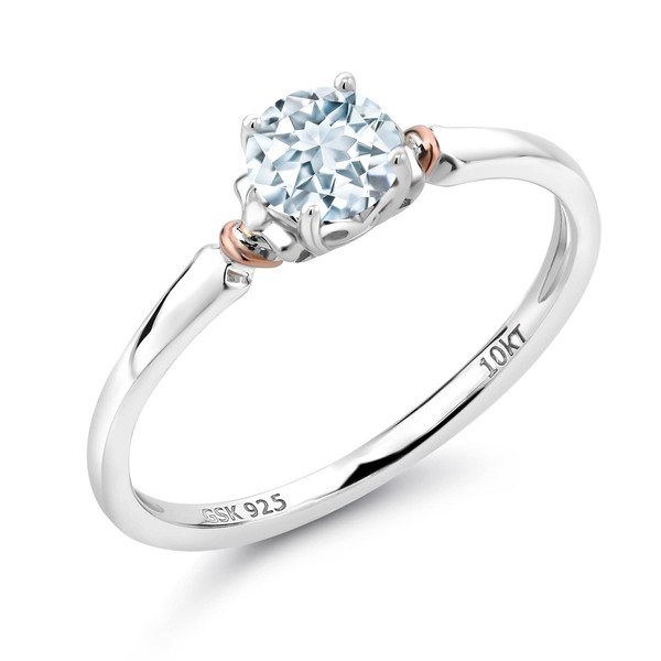 Gem Stone King 925 Sterling Silver and 10K Rose Gold