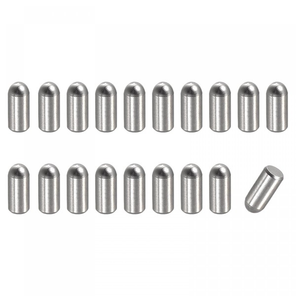 uxcell Dowel Pins 304 Stainless Steel Round Head Flat Beveled