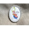XL CAMEO BUTTON - ALICE IN WONDERLAND'S WHITE RABBIT &