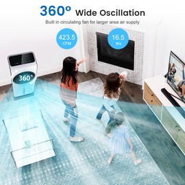 ARLIME Evaporative Air Cooler, 3-in-1 Portable Air Conditioner, AC Fan w/ 3 Modes, 24 Speeds Settings, 12H Timer & Remote Control, Swamp Cooler for Office, Bedroom, Home